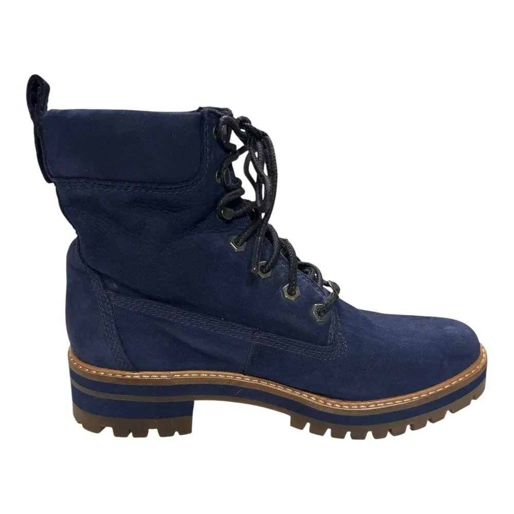 Timberland Courmayeur Valley Women’s Size 9.5 Hiking Boots Blue Nubuck Leather